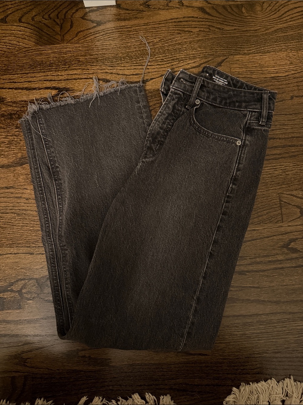 Old Navy Black Washed Straight-Leg Jeans